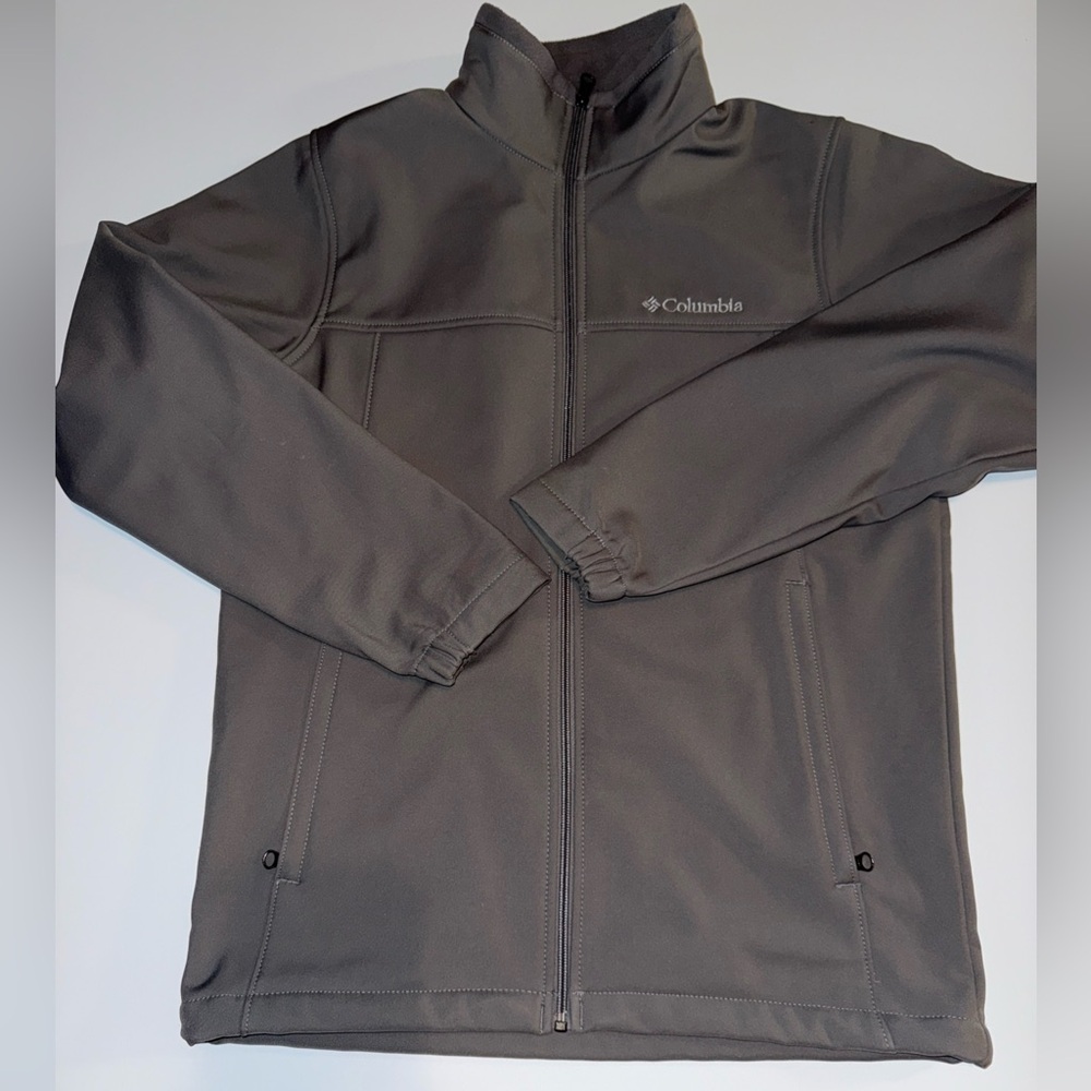 Columbia Softshell Jacket Men's Size Small Gray Full Zip